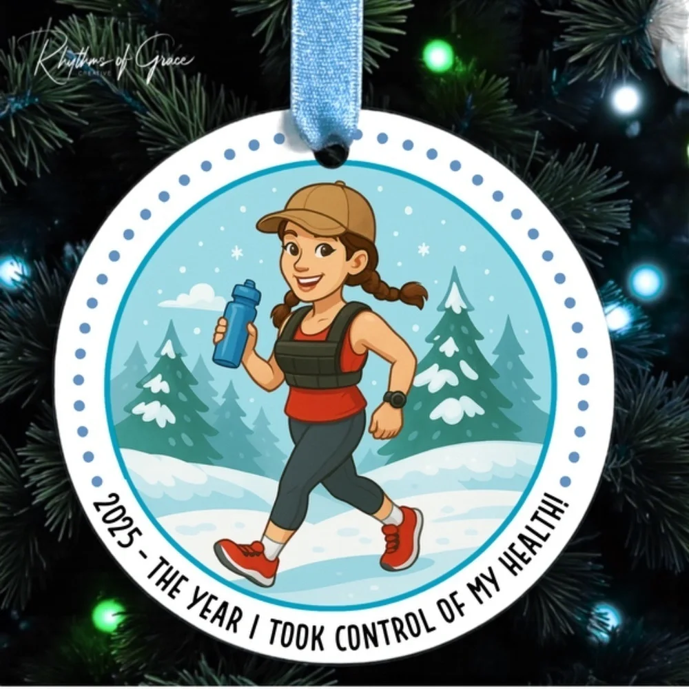 Health & Fitness Milestone Handmade Ornament – Workout, Wellness, Goal-Crushing